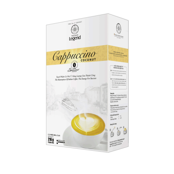 trung nguyên legend cappuccino coconut 12 sticks 18gr
