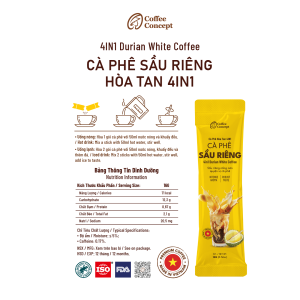 4IN1 Durian White Coffee - Cà Phê Sầu Riêng Hòa Tan 4IN1